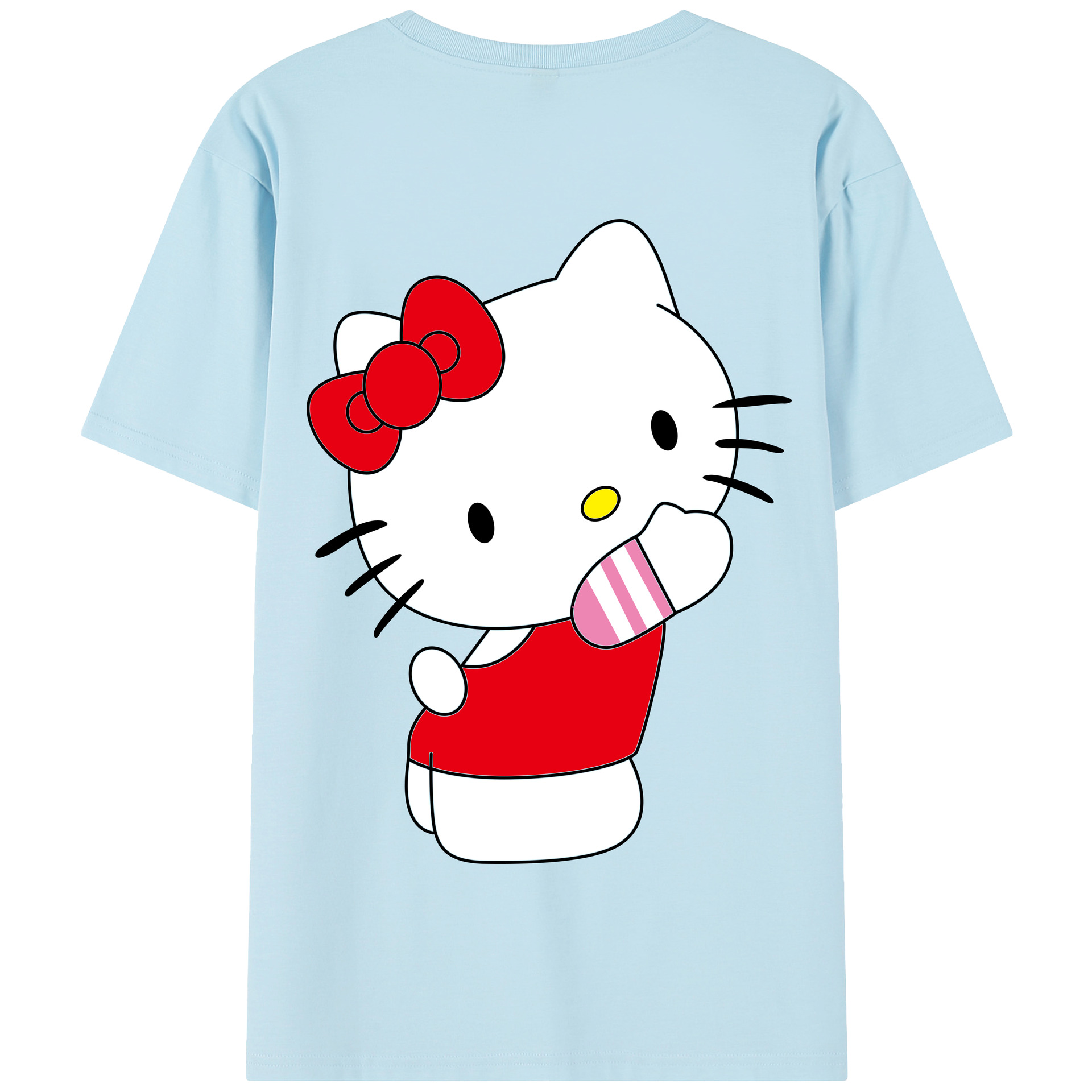 （画像用） Hello Kitty ハローキティ 綿100％半袖Tシャツ（背面プリント）